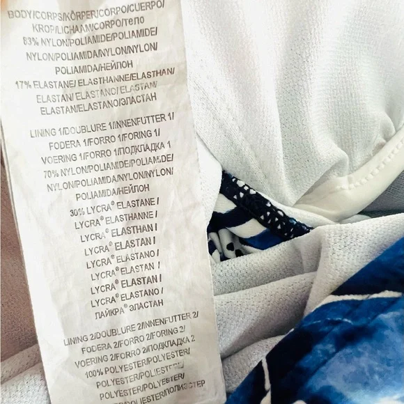 SOLD ☀️Ralph Lauren Women’s Tummy Slimming Blue Floral One Piece Swimsuit Sz 12 - Picture 10 of 13